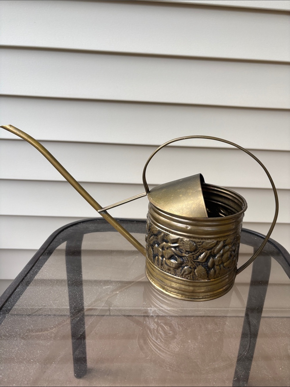 Vintage Brass-Tone English Decorative Watering Can - antique brass Finish